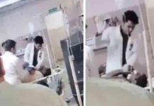 अस्पताल में बेड पर लेटे मरीज़ को डॉक्टर ने बुरी तरह से पीटा, Video Viral beating
