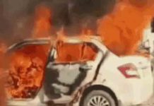 बीच सड़क धूं-धूं कर जली Swift Car, मचा हड़कंप ishmeet