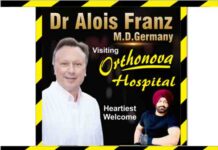 आर्थोनोवा अस्पताल जालंधर पहुंचे जर्मनी के प्रसिद्ध डॉक्टर Alios Franz, ये है वजह germany
