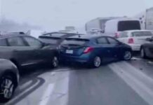 कनाडा में बर्फबारी बनी आफत! हाईवे पर धड़ाधड़ टकराईं कई कारें, देखें वीडियो