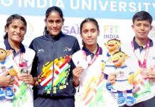 एच.एम.वी. की खिलाडिय़ों ने खेलो इंडिया यूनिवर्सिटी गेम्स में फुटबाल में जीता सिल्वर