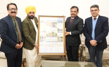 मुख्यमंत्री भगवंत मान द्वारा पंजाब सरकार की वर्ष 2026 की डायरी और कैलेंडर जारी