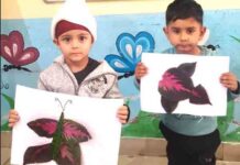 एसएसडीपीएस, अर्जुन नगर के छोटे कलाकारों ने एक शानदार लीफ आर्ट एक्टिविटी में पूरे जोश के साथ हिस्सा लिया