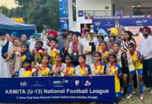 सेंट सोल्जर ग्रुप ऑफ इंस्टीट्यूशन्स की छात्रा सिमरनप्रीत कौर ने ASMITA अंडर-13 नेशनल फुटबॉल लीग सेमीफाइनल में दूसरा स्थान हासिल किया