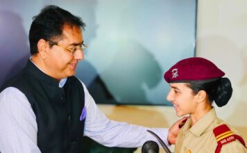 अमन अरोड़ा द्वारा एयर फोर्स अकादमी और एनडीए मेरिट सूची में शानदार उपलब्धियां हासिल करने वाली माई भागो प्रिपरेटरी इंस्टीट्यूट की महिला कैडेटों का सम्मान